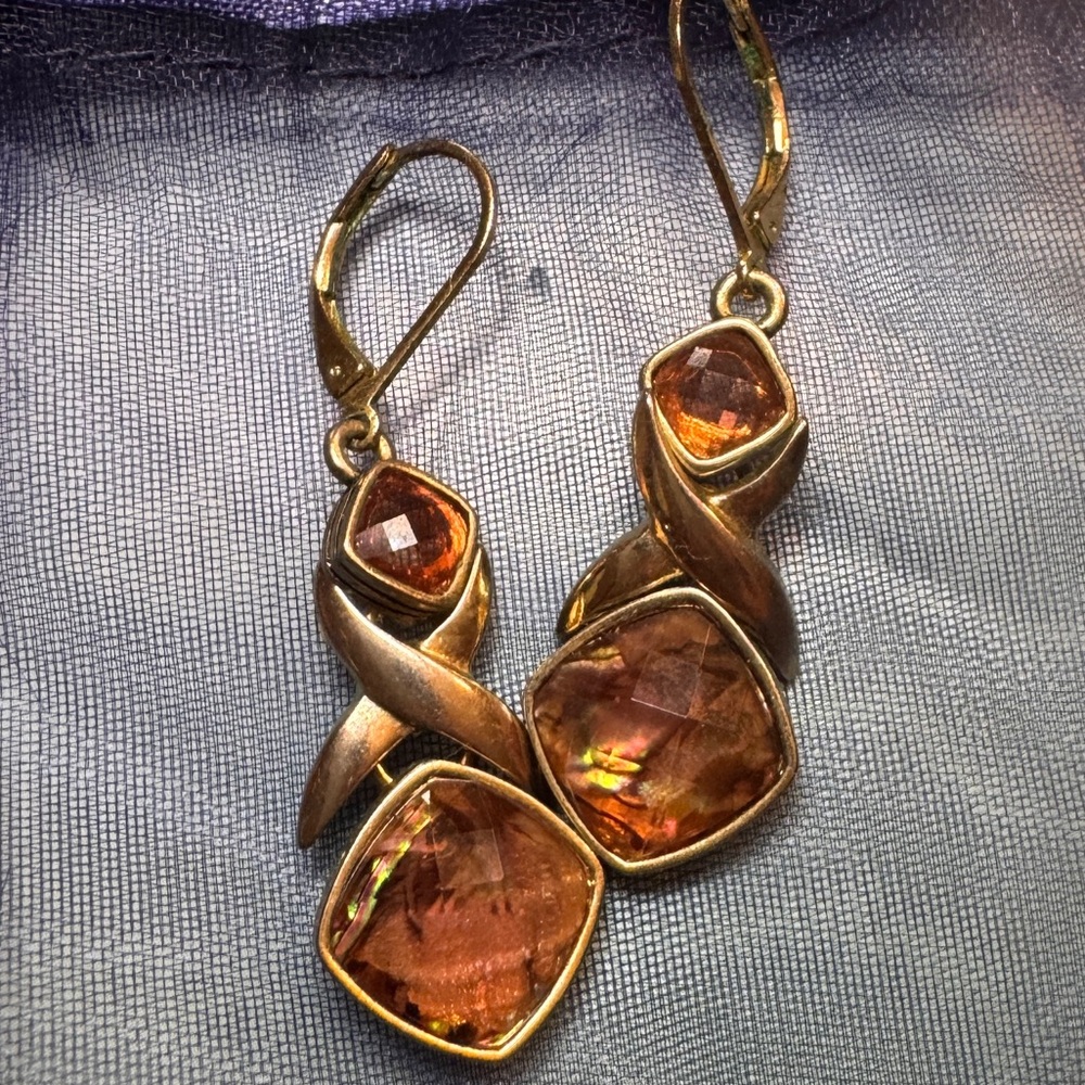 Napier Elegant Gold earrings with pretty gem